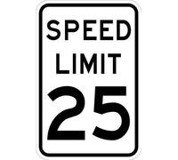 Biopracess Speed Limit 25, cartello stradale in metallo, stile vintage, 20,3 x 30,5 cm