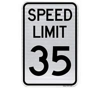 Biopracess Speed Limit 35 By Highway Traffic Supply Targa in metallo retrò divertente 20,3 x 30,5 cm