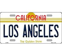 Biopracess Targa con scritta "Los Angeles California" sullo sfondo dello stato di novità, 15 x 30 cm