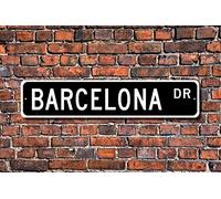 Biopracess Targa decorativa per la casa, idea regalo Barcellona, souvenir Barcellona, targa in metallo, 10 x 40 cm