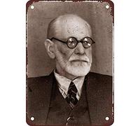Biopracess Targa in metallo 1938 Sigmund Freud Ritratto Pub Home Decor Metallo 20,3 x 30,5 cm