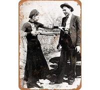 Biopracess Targa in metallo, 20,3 x 30,5 cm 1933 Bonnie e Clyde, look vintage