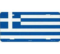 Biopracess Targa in metallo con bandiera della Grecia, 15,2 x 30,5 cm
