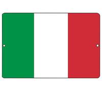 Biopracess Targa in metallo con bandiera italiana, decorazione da parete, per bar, grotta dell'Italia, 20,3 x 30,5 cm