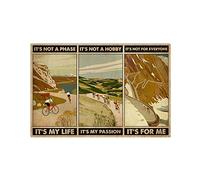 Biopracess Targa in metallo con scritta "Enjoy The Moment Cycling Horizontal Poster" vintage, decorazione da parete, 20,3 x 30,5 cm