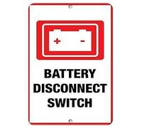 Biopracess Targa in metallo con scritta in lingua inglese "New Battery Disconnect Switch", segnale di pericolo, 20,3 x 30,5 cm