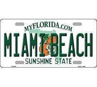 Biopracess Targa in metallo Miami Beach Florida Novelty Targa 15,2 x 30,5 cm