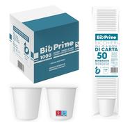 BioPrime - 1000pz - Bicchieri Acqua in Carta 200ml - Bicchieri 200ml Biodegradabili - Per Bevande Calde, Acqua e Bibite - Bicchieri Usa e Getta.