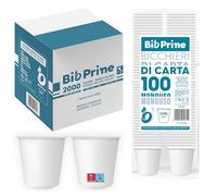 BioPrime - 2000pz - Bicchieri Acqua in Carta 200ml - Bicchieri 200ml Biodegradabili - Per Bevande Calde, Acqua e Bibite - Bicchieri Usa e Getta.