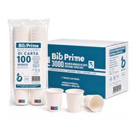 BioPrime - Bicchieri Acqua in Carta 200ml - Biodegradabili - Per Bevande Calde, Acqua e Bibite - Bicchieri Usa e Getta. (Bianco, Quantità 3000pz)