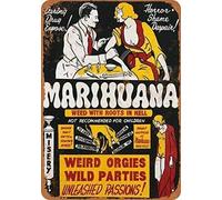 Bioprocess Bar Retro Cannabis Rave Party Placca Poster Cafe Wall Art Gift Wall Art Decor Metal Sign Poster 20 x 30 cm