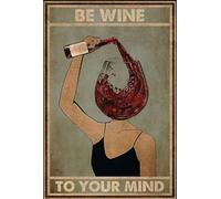 Bioprocess Diventa il vino nel tuo cuore, decorazione da parete per cantina, decorazione da parete per la cucina, poster in metallo, 20 x 30 cm