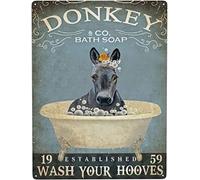 Bioprocess Donkey Co - Poster da parete con scritta in inglese "Zuppa da bagno, decorazione per la casa, decorazione vintage, 20 x 30 cm
