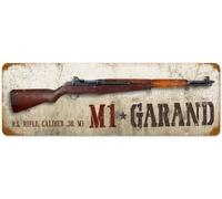 Bioprocess M1 Garand - Targa in metallo con scritta in lingua inglese "Garand", stile rustico, retrò, decorativa, 20,3 x 30,5 cm