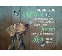 Bioprocess - Poster decorativo da parete con cane Weimaraner, 20,3 x 30,5 cm in stagno, vintage, 8x12 inches