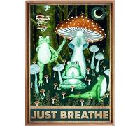 Bioprocess Poster yoga, Hippie Frog Yoga, Poster Respiro, Poster di meditazione, regalo per gli amanti dello yoga, cartello in metallo per interni ed esterni, decorazione da parete artistica da parete
