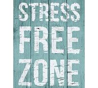 Bioprocess Stress Free Zone Cabin Cottage Beach House, Targa in metallo rustico, 20 x 30 cm