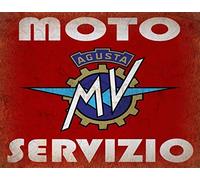 Bioprocess Targa in metallo 30,5 x 20,3 cm Fashion Agusta Servizio Classic Motorcycle Insegne decorative