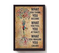 Bioprocess Targa in metallo con citazione ispirata all'albero della vita, idea regalo per yoga, ragazza, amante della meditazione, decorazione da parete, poster in metallo, 20 x 30 cm