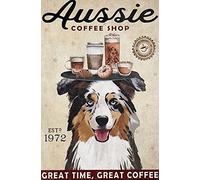 Bioprocess Targa in metallo con scritta "Australian Shepherd Ls Dog", decorazione artistica da parete, 20 x 30 cm