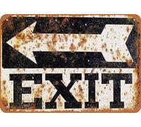 Bioprocess Targa in metallo con scritta "Exit", decorazione per la casa, stile vintage, 20,3 x 30,5 cm