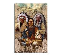 Bioprocess Targa in metallo con uomo indigeno, nativi americani, decorazione per il bagno, stile vintage, 20,3 x 30,5 cm