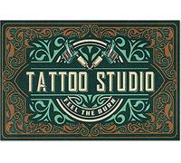 Bioprocess Tattoo Studio Feel The Burn, decorazione da parete per cucina, decorazione da parete, poster in metallo, 20 x 30 cm