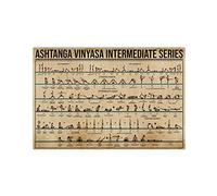 Bioputty Targa in metallo, 30,5 x 20,3 cm, Ashtanga Vinyasa Intermediate Series Yoga Knowledge, decorazione vintage