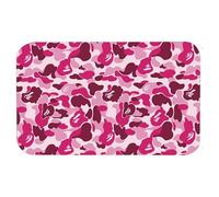 Bioputty Zerbino per interni rosa Bape mimetico, resistente, zerbino di benvenuto per ingresso, antiscivolo, assorbente, resistente allo sporco, per la decorazione della stanza, 60 x 40 cm