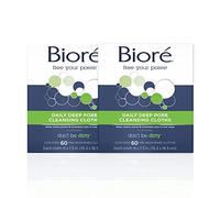 Bioré Daily Facial Cleansing Cloths, with Dirt-grabbing Fibers for Deep Pore Cleansing and Makeup Removal without Oily Residue, 60 Count (confezione da 2)