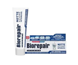 Biorepair, Dentifricio Advanced Notte Azione Intensiva, Anti-Erosione Smalto, Con MicroRepair, Zinco PCA, Xilitolo, Senza Fluoro, 75ml