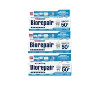 Biorepair, Dentifricio Advanced Protezione Completa 50+, 3x75 ml | Dentifricio per Adulti over 50, Con MicroRepair, Probiotici e Estratti Antiossidanti, Senza Fluoro