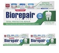 Biorepair, Dentifricio Total Protective Repair, Ripara lo Smalto, Protegge da Placca, Tartaro e Carie, Ripara lo Smalto, Mantiene l'Alito Fresco, Dentifricio Senza Fluoro, 75 ml (Confezione da 3)