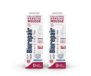Biorepair, Peribioma™ Mousse Collutorio, per Igiene Orale, Colluttorio per Gengive Infiammate, Antibatterico, Ripara-Smalto, Formato 200 ml (Confezione da 2)