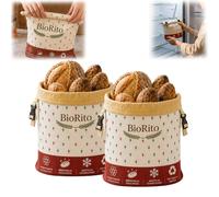 Biorito Sacchetti Pane Cera D'api,100% Cotone Bio e Cera d'Api | 43x33cm | Pane Fresco 3x Più a Lungo, Antibatterico e Antimuffa. Crosta Croccante e Cuore Morbido. Zero Plastica. Per Pane Artigianale.