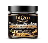 biOro BLACK MADAGASCAR • Pasta di Vaniglia Bourbon Madagascar 200 g • con Caviale di Vaniglia e Zucchero di Canna Demerara Integrale - Aroma Intenso per Gelati, Creme e Dolci
