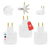 BIORYC Pack Ladron spine piatte | Spina piatta a parete extra piatta a 3 prese girevole a 180° | ladro spina | prese piatte dietro mobili | ladro spina | ladri per prese (Bianco_3)