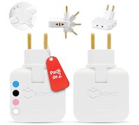 BIORYC Pack Ladron spine piatte | Spina piatta a parete extra piatta a 3 prese girevole a 180° | ladro spina | prese piatte dietro mobili | ladro spina | ladri per prese (Bianco_2)