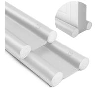 BIORYC ® Paraspifferi Sottoporta per Porte Interne ed Esterne da 5,5 cm di Spessore e Lunghezza di 92 cm | Guarnizione Insonorizzante per Spifferi Porta Ingresso (2, Bianco)