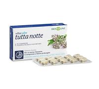 BIOS LINE VitaCalm Tutta Notte, Integratore Alimentare per Dormire, Integratore Rilassante a Doppio Rilascio, Favorisce il Rilassamento e l'Addormentamento, 30 Compresse Senza Glutine