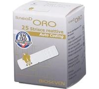 Bioseven Linea D Oro Strisce Misurazione Glicemia Per Glucometro 25 Pezzi