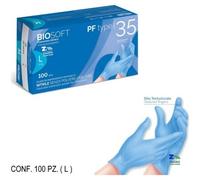 BIOSOFT. 1000 GUANTI - GUANTI NITRILE BLU L PZ.100 IN 10 CONFEZIONI 8057014186