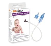 BIOSYNEX - Aspiratore Nasale Manuale per Bambini - Aspirazione Manuale - 2 Dimensioni di Beccucci Riutilizzabili - Igienico - Libera il Naso - Neonati, Bambini e Lattanti