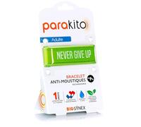 BIOSYNEX - Parakito - Braccialetto anti-zanzare ricaricabile - 2 ricariche incluse - 1 mese di utilizzo - Senza DEET - Motivo Never Give Up Verde - Taglia Adulto