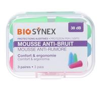 Biosynex Protezione Uditiva Mousse 3 Paia 3 pz Tappi per le orecchie