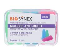 Biosynex Protezione Uditiva Mousse 6 Paia 6 pz Tappi per le orecchie