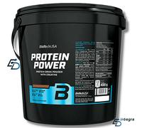 BIOTECH USA Protein Power 4 kg Proteine del Siero Latte, Soia, Caseine, Isolate
