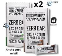 BIOTECH USA Zero Bar 20 X 2= 40 Barrette Proteiche da 50g Senza Carboidrati