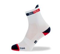BIOTEX Calza Micro Rete Unisex per Ciclismo e Running, Calzino Estivo Traspirante ed Ultra-leggero Intimo Tecnico Sportivo, Bianco, L (43-45)