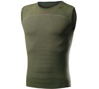 BIOTEX Canotta +Carbon Traspirante e Antibatterica da Uomo per Ciclismo e Running, Intimo Tecnico Sportivo Ideale per L'Estate e per l'inverno, Verde Militare, Taglia III (XL/2XL)